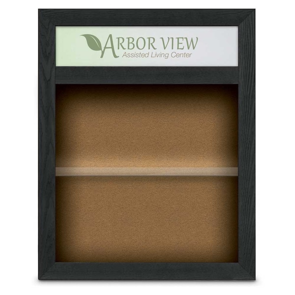 Outdoor Enclosed Combo Board, 42"x32", Satin Frame/Blue & Surf